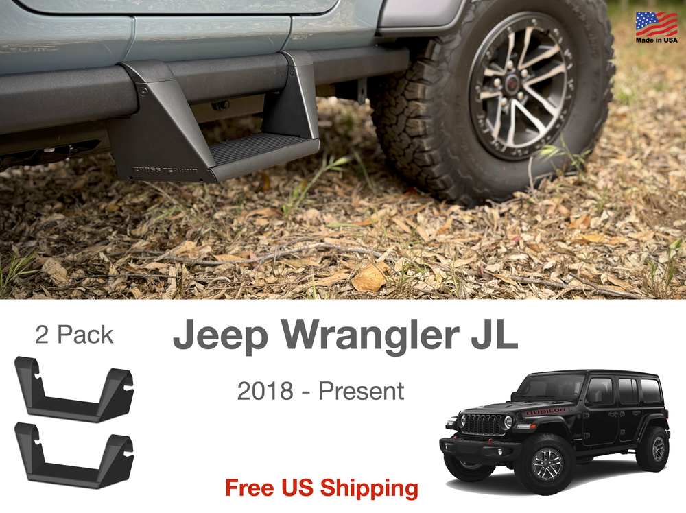 Removable Jeep Wrangler JL Steps | Cross Terrain Factory Rock Rail